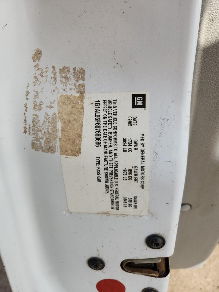 2006 Chevrolet Cobalt Lt VIN: 1G1AL55F667660686 Lot: 85096785