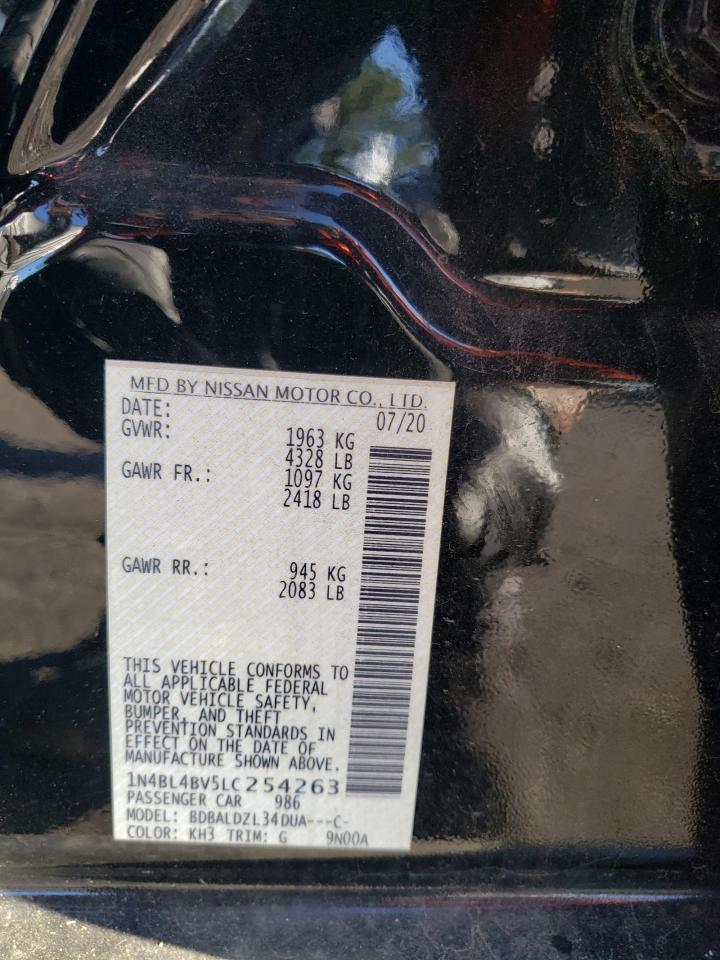 2020 Nissan Altima S VIN: 1N4BL4BV5LC254263 Lot: 82349165