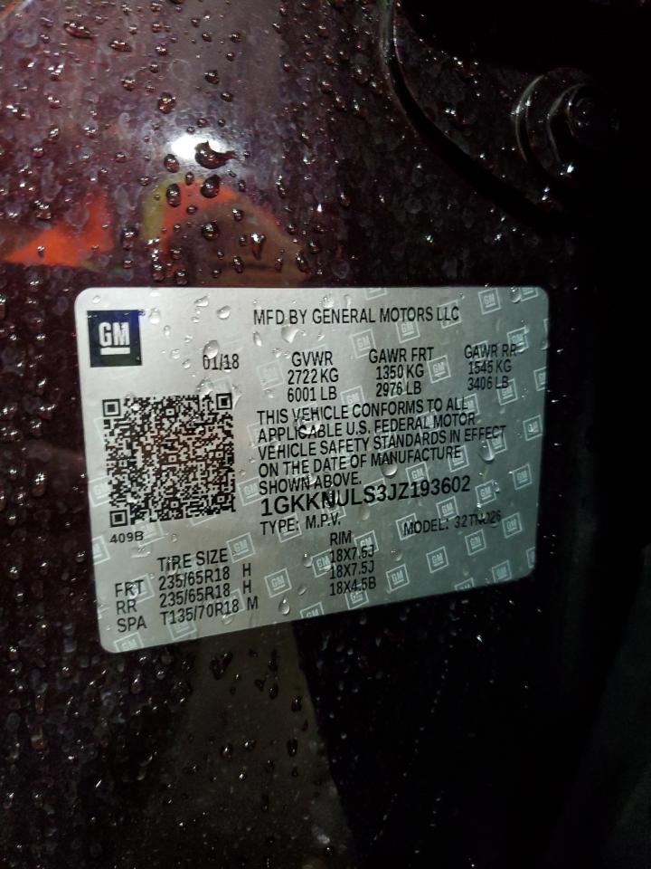 2018 GMC Acadia Slt-1 VIN: 1GKKNULS3JZ193602 Lot: 85924895