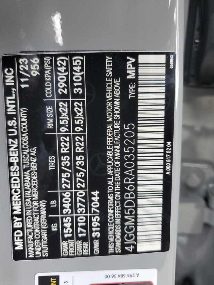 2024 Mercedes-Benz Eqe Suv Amg 4Matic VIN: 4JGGM5DB6RA035205 Lot: 85379495