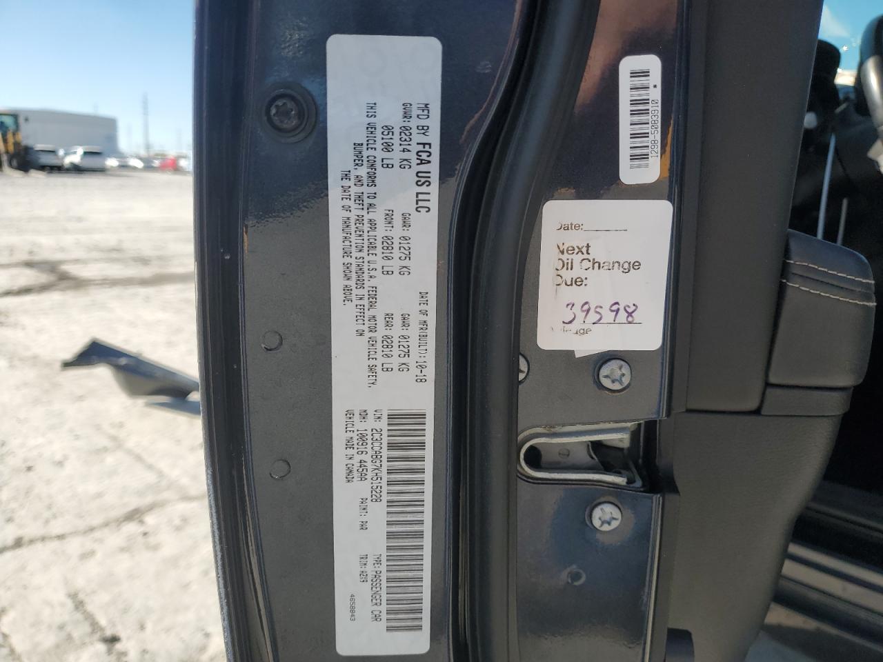 2019 Chrysler 300 S VIN: 2C3CCABG7KH515228 Lot: 90239625