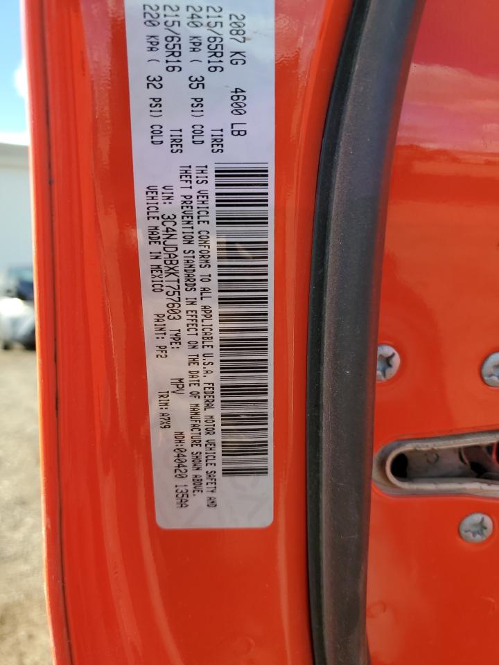 2019 Jeep Compass Sport VIN: 3C4NJDABXKT757603 Lot: 90434975