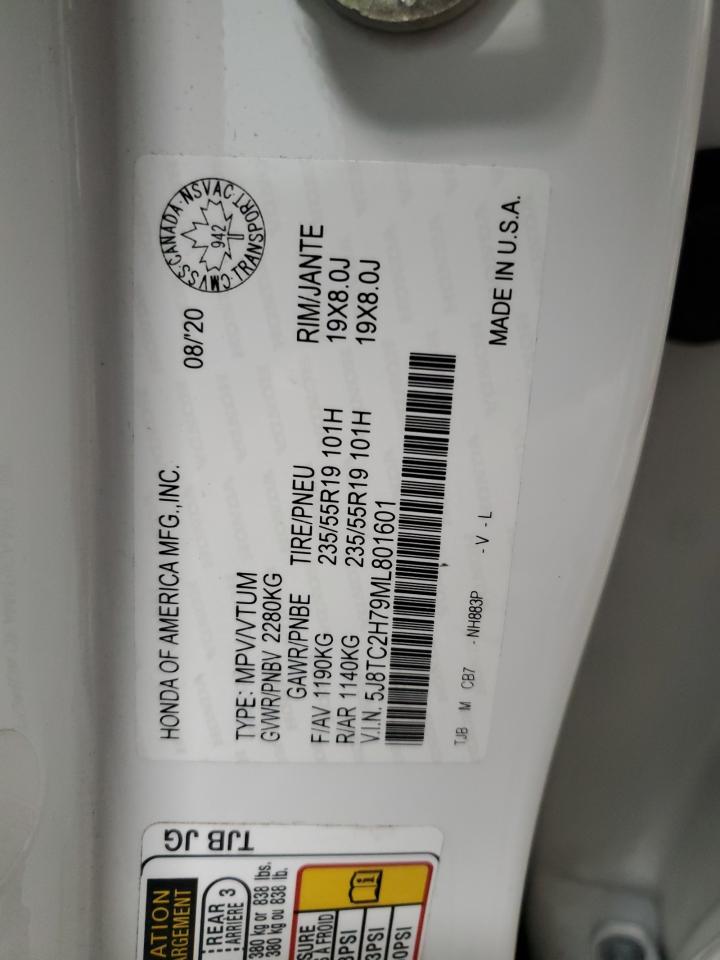 2021 Acura Rdx Advance VIN: 5J8TC2H79ML801601 Lot: 85390975