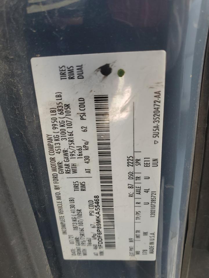 2021 Ford Transit T-350 Hd VIN: 1FDDF6P89MKA55468 Lot: 84764165