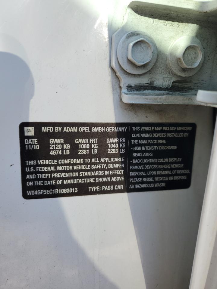 2011 Buick Regal Cxl VIN: W04GP5EC1B1063013 Lot: 90616175