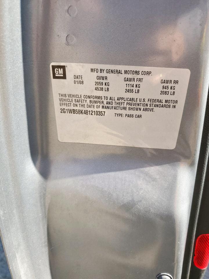 2008 Chevrolet Impala Ls VIN: 2G1WB58K481210357 Lot: 85595225