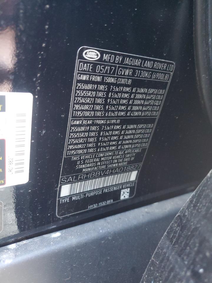 2017 Land Rover Discovery Hse Luxury VIN: SALRHBBV4HA018827 Lot: 85794065