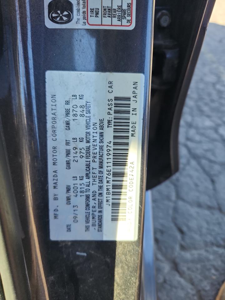 2014 Mazda 3 Grand Touring VIN: JM1BM1M76E1119974 Lot: 85580265