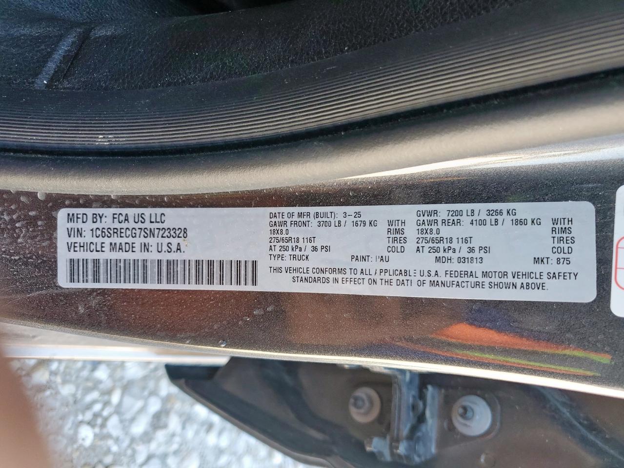 2025 Ram 1500 Tradesman VIN: 1C6SRECG7SN723328 Lot: 90918515