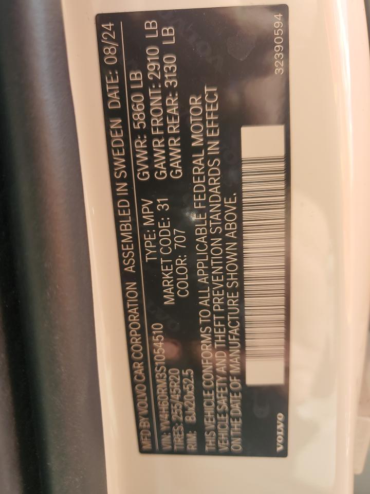 2025 Volvo Xc60 Ultra VIN: YV4H60RM3S1054510 Lot: 85726705