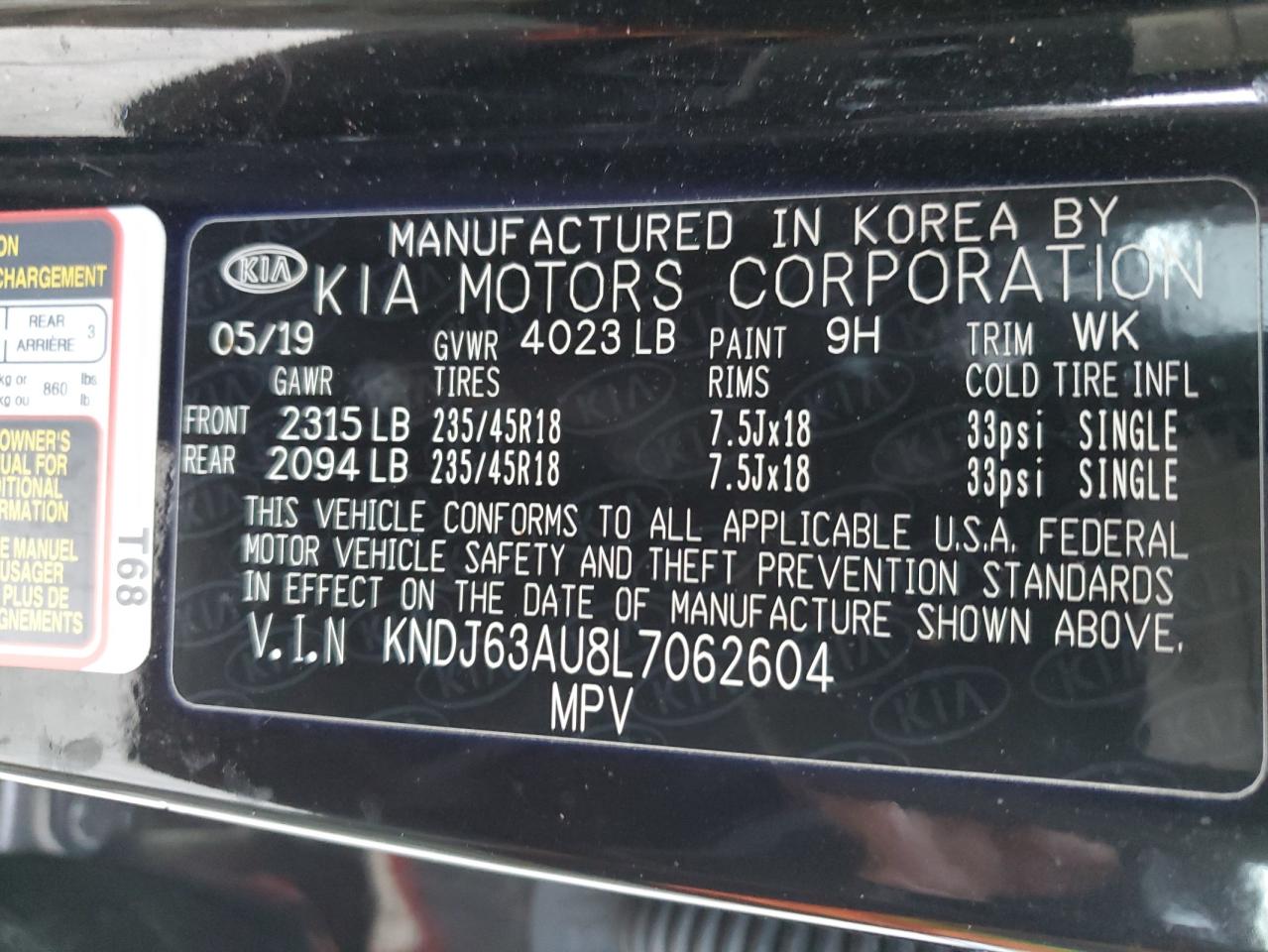 2020 Kia Soul Gt Line VIN: KNDJ63AU8L7062604 Lot: 82702295