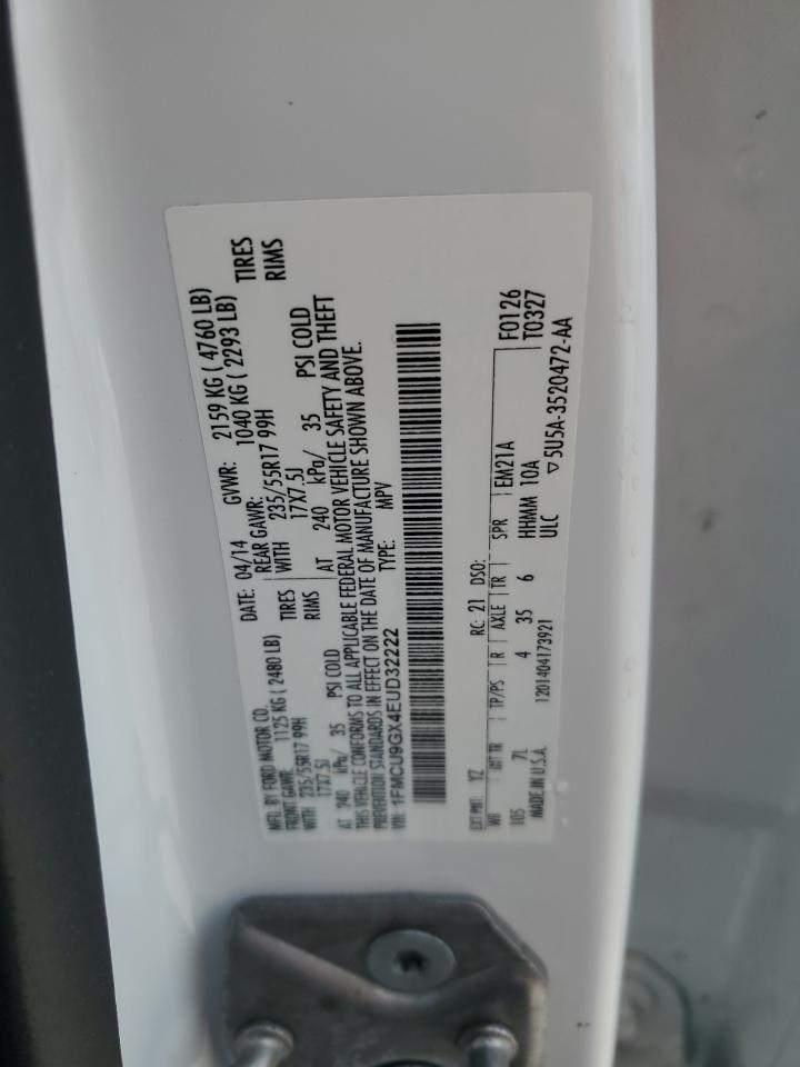 2014 Ford Escape Se VIN: 1FMCU9GX4EUD32222 Lot: 84791975