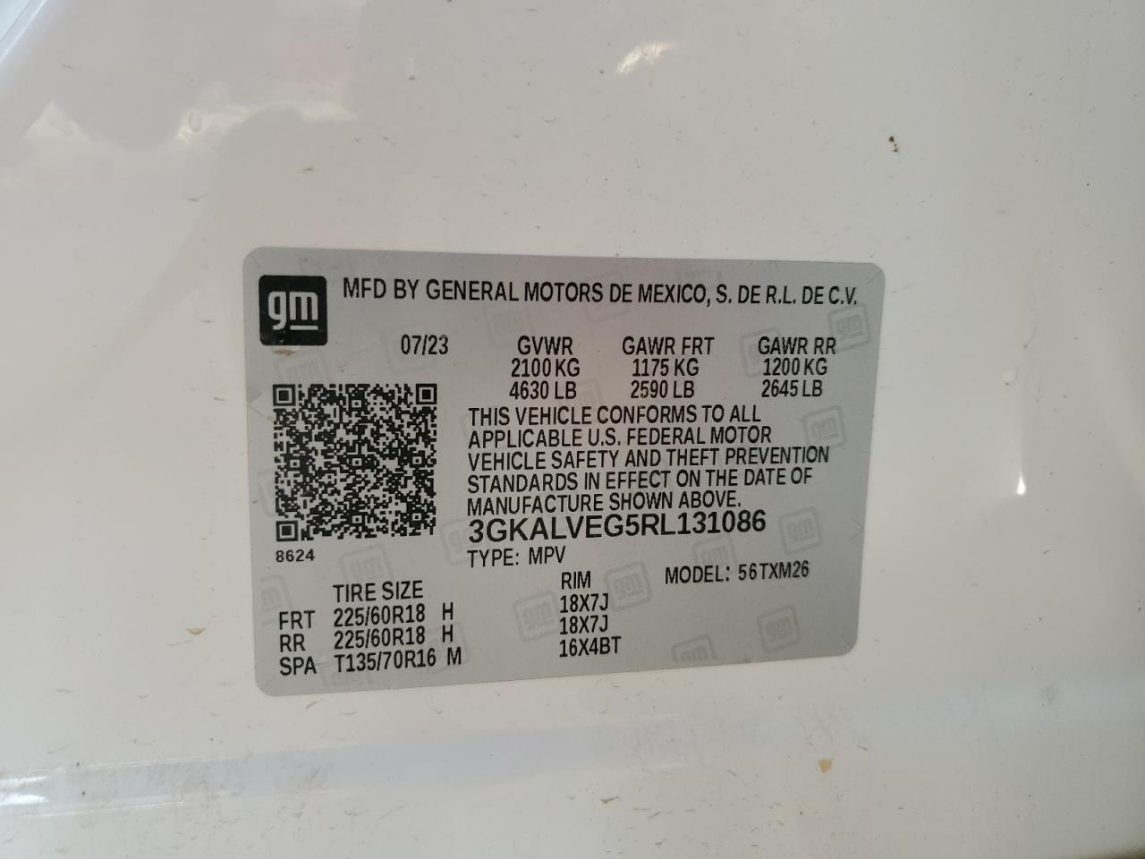 2024 GMC Terrain Slt VIN: 3GKALVEG5RL131086 Lot: 90727855