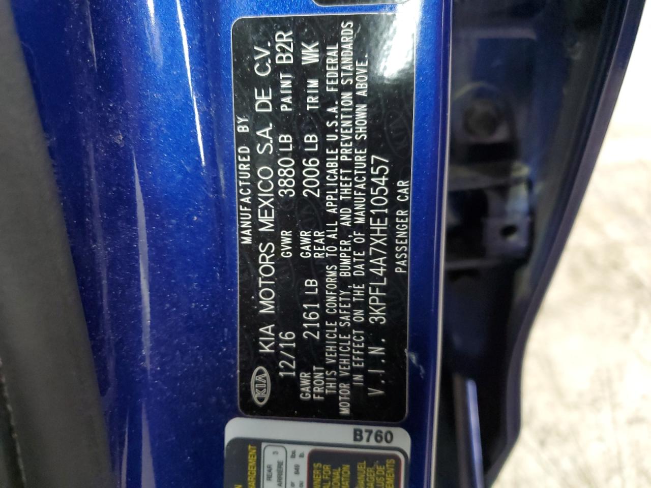 2017 Kia Forte Lx VIN: 3KPFL4A7XHE105457 Lot: 83825075