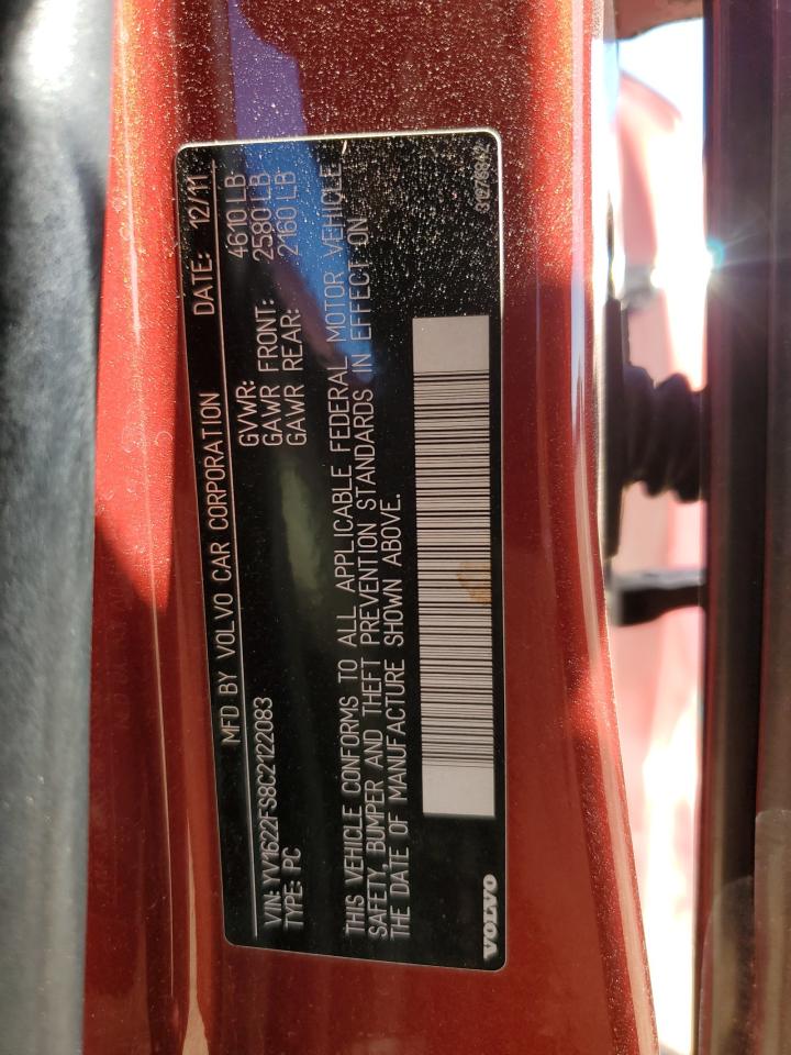 2012 Volvo S60 T5 VIN: YV1622FS8C2122083 Lot: 89440025