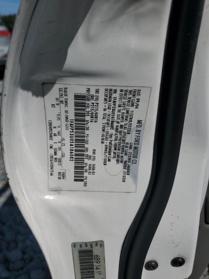 2005 Ford Taurus Se VIN: 1FAFP53U05A186082 Lot: 82554775