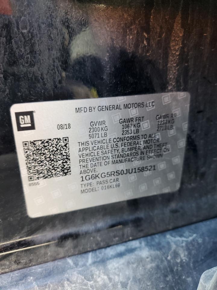 2018 Cadillac Ct6 Premium Luxury Csav VIN: 1G6KG5RS0JU158521 Lot: 82216135