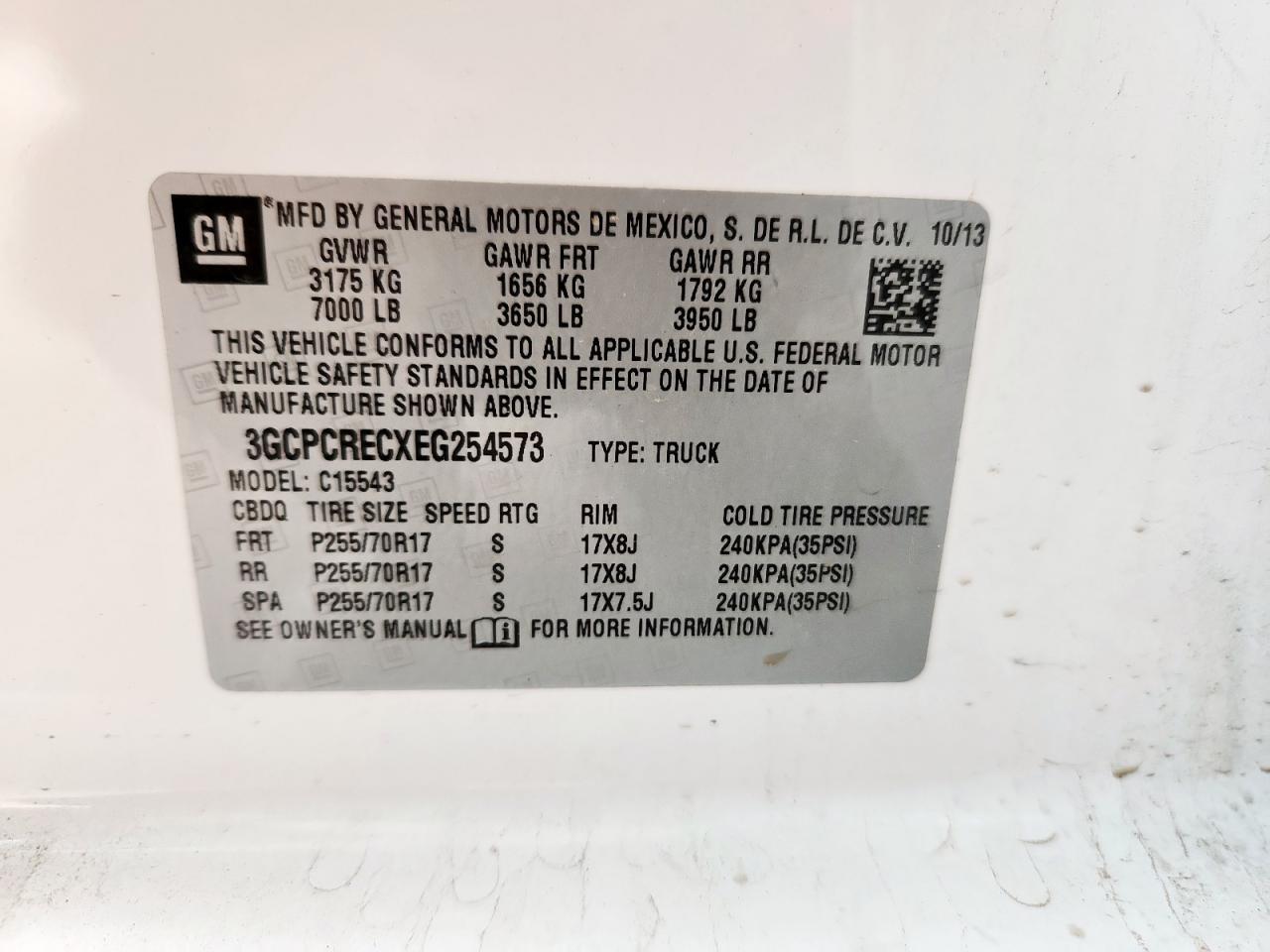 2014 Chevrolet Silverado C1500 Lt VIN: 3GCPCRECXEG254573 Lot: 86080585