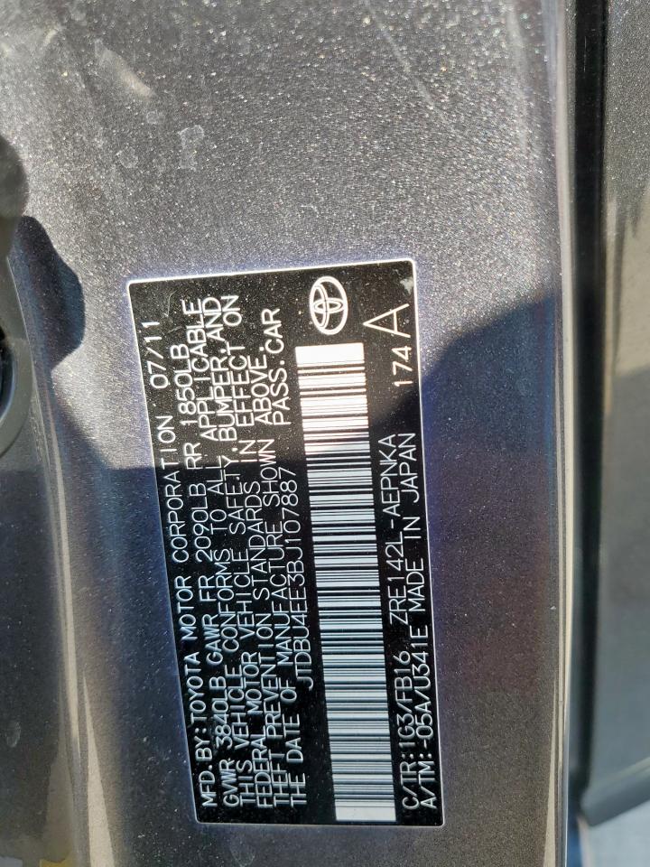 2011 Toyota Corolla Base VIN: JTDBU4EE3BJ107887 Lot: 84295185