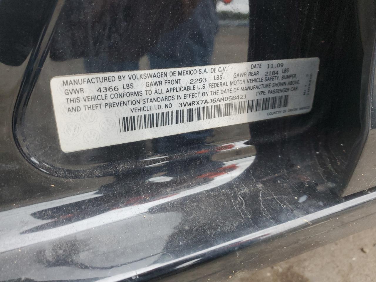 2010 Volkswagen Jetta Se VIN: 3VWRX7AJ6AM058421 Lot: 86098215