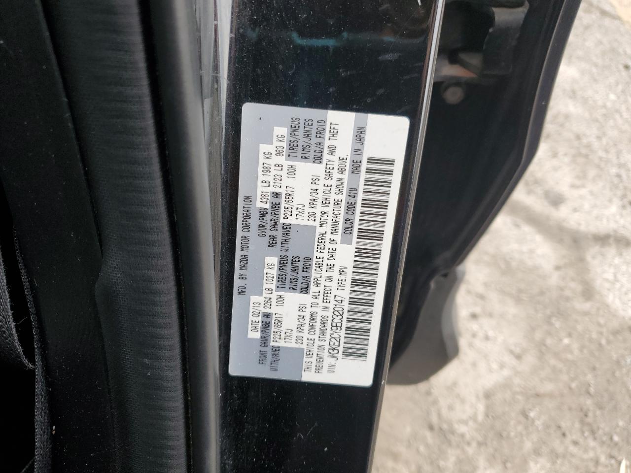 2014 Mazda Cx-5 Touring VIN: JM3KE2CY9E0320147 Lot: 82389585