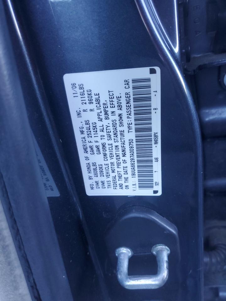 2007 Acura Tl VIN: 19UUA66297A009750 Lot: 90869735