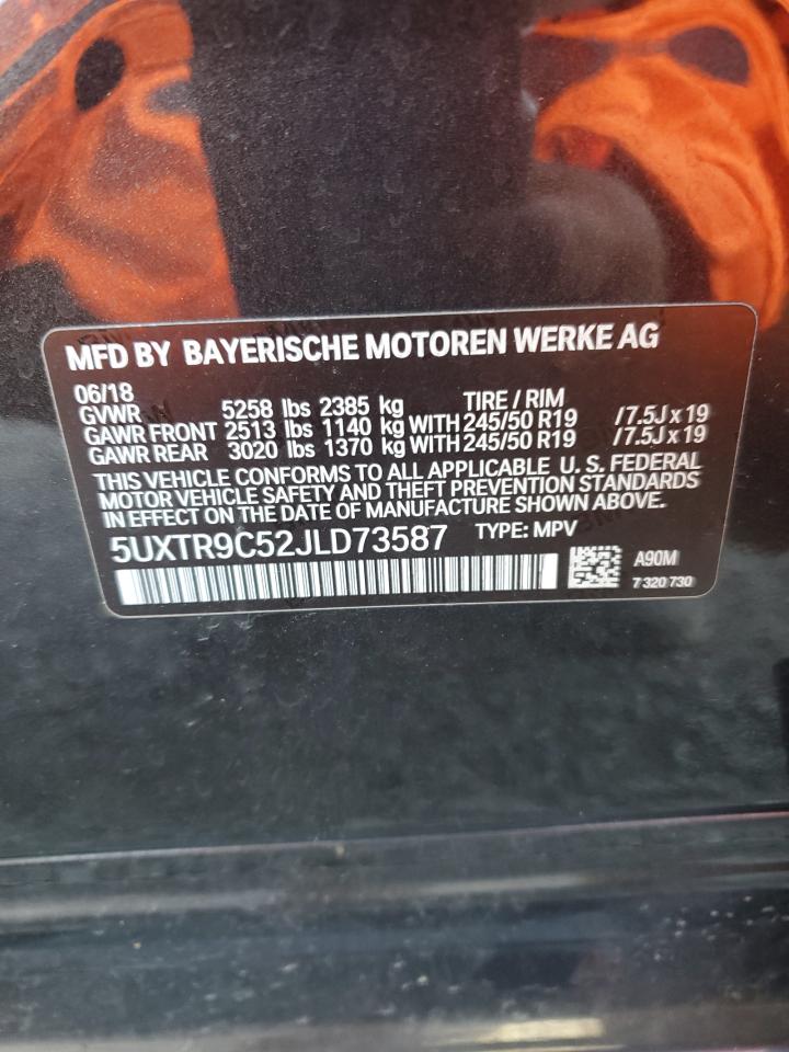2018 BMW X3 xDrive30I VIN: 5UXTR9C52JLD73587 Lot: 85150655