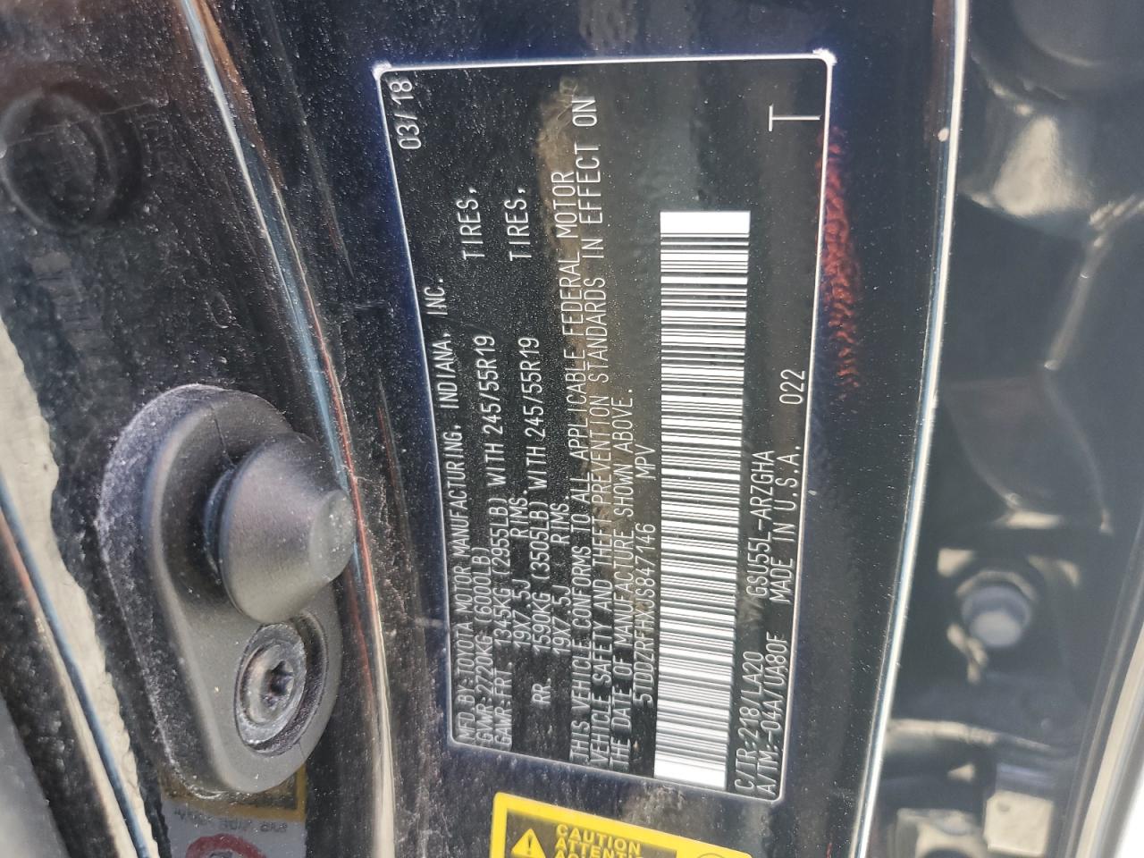 2018 Toyota Highlander Limited VIN: 5TDDZRFHXJS847146 Lot: 82245965