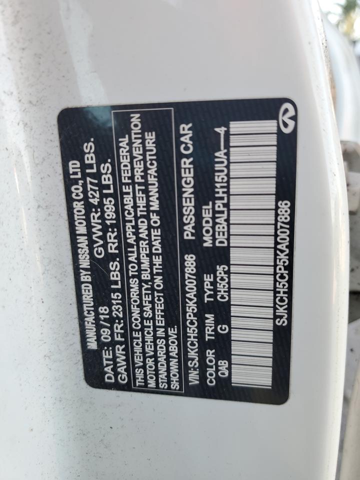 2019 Infiniti Qx30 Pure VIN: SJKCH5CP5KA007886 Lot: 90215785