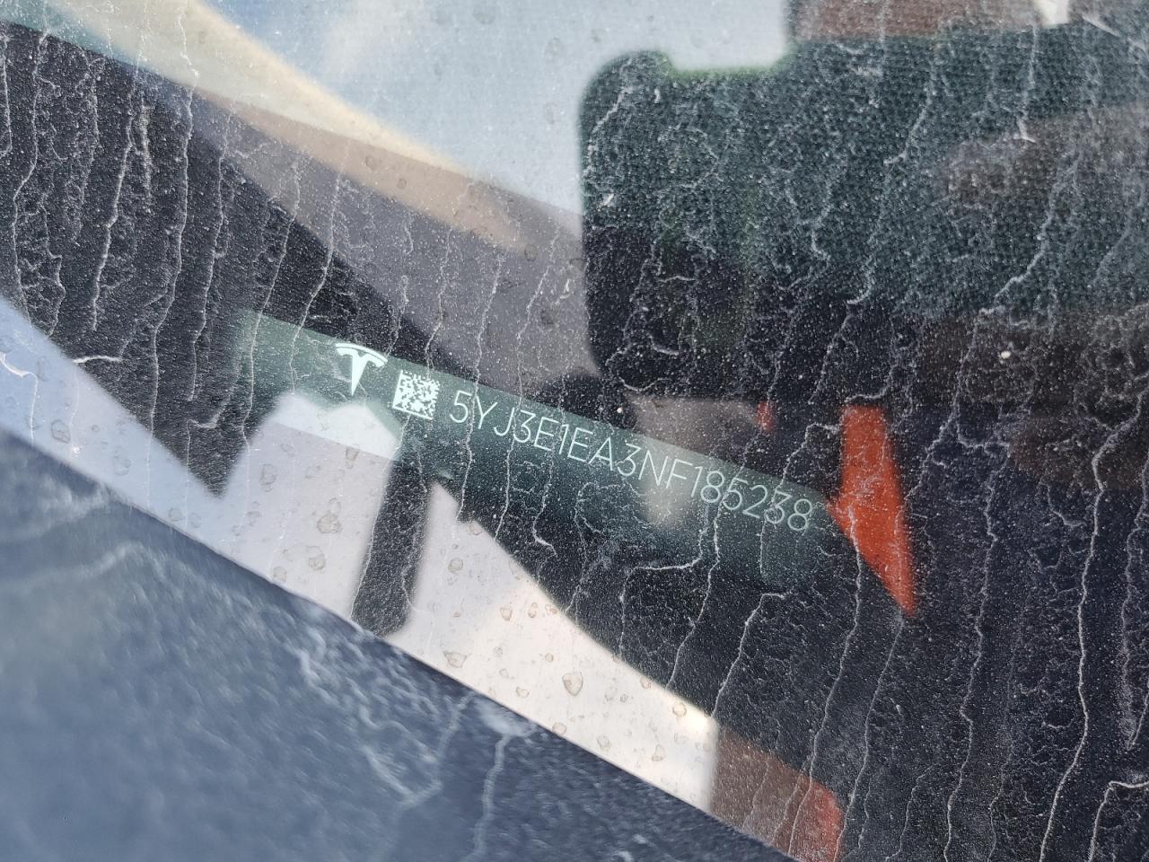 2022 Tesla Model 3 VIN: 5YJ3E1EA3NF185238 Lot: 87108015