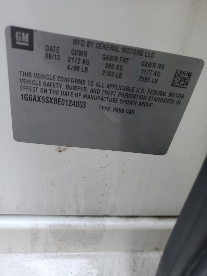 2014 Cadillac Cts Luxury Collection VIN: 1G6AX5SX8E0124003 Lot: 85355005