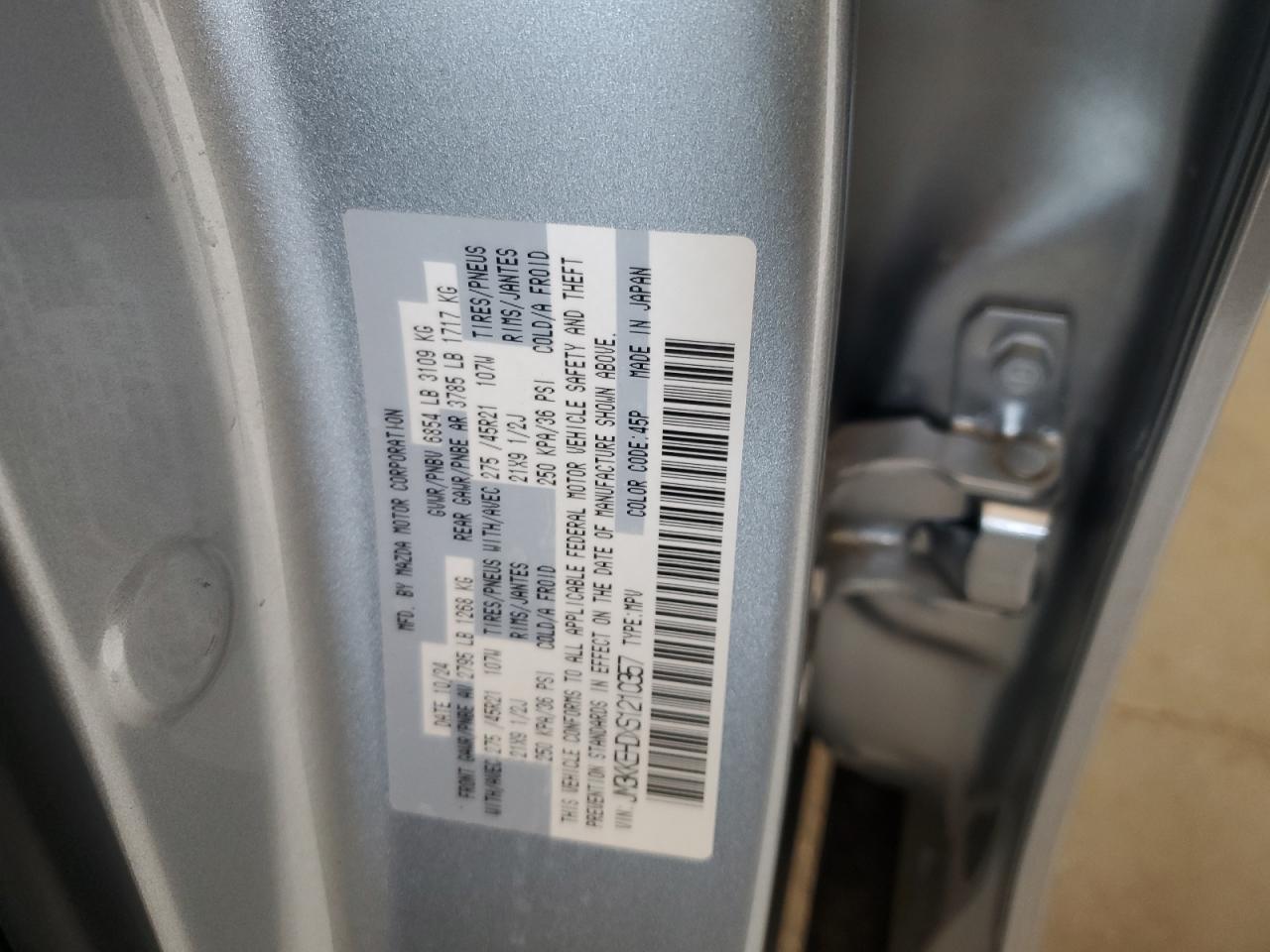 2025 Mazda Cx-90 Premium Plus VIN: JM3KKEHDXS1210357 Lot: 86996535