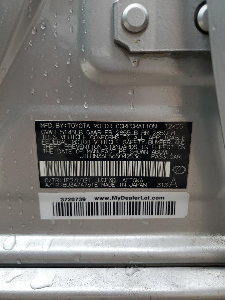 2006 Lexus Ls 430 VIN: JTHBN36F565042536 Lot: 90214285