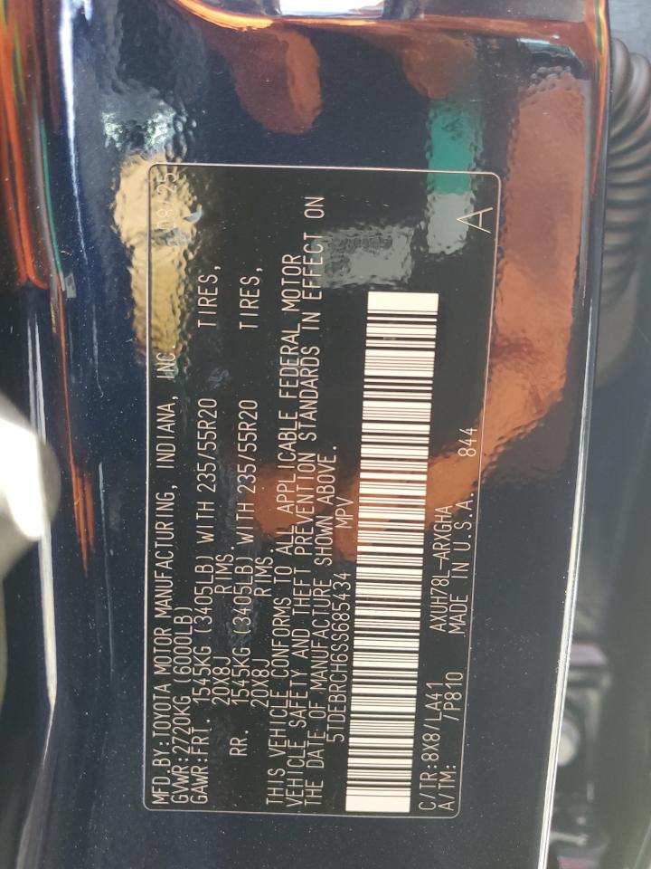 2025 Toyota Highlander Hybrid Limited VIN: 5TDEBRCH6SS685434 Lot: 85919265