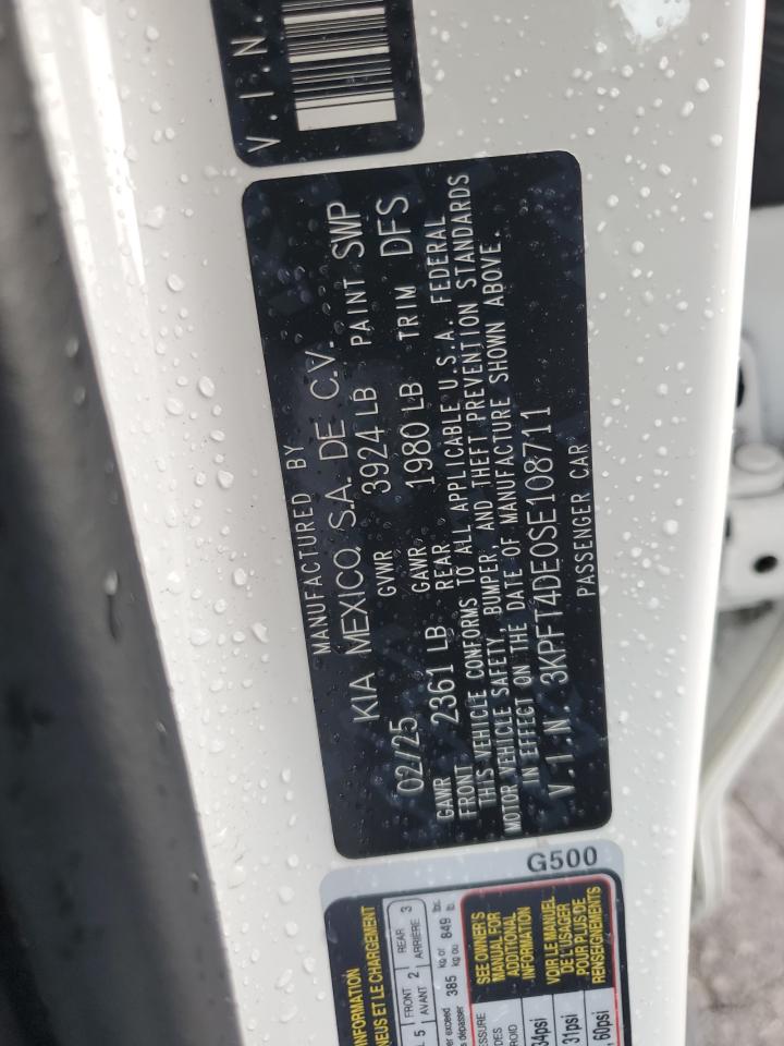 2025 Kia K4 Lx VIN: 3KPFT4DE0SE108711 Lot: 85714715