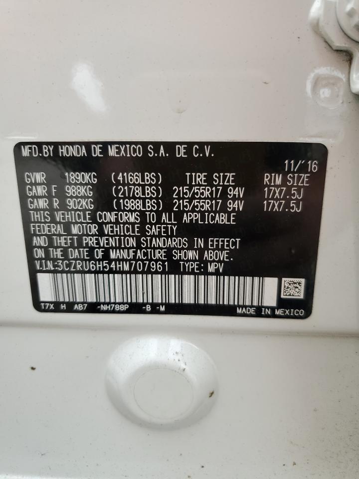 2017 Honda Hr-V Ex VIN: 3CZRU6H54HM707961 Lot: 85161495