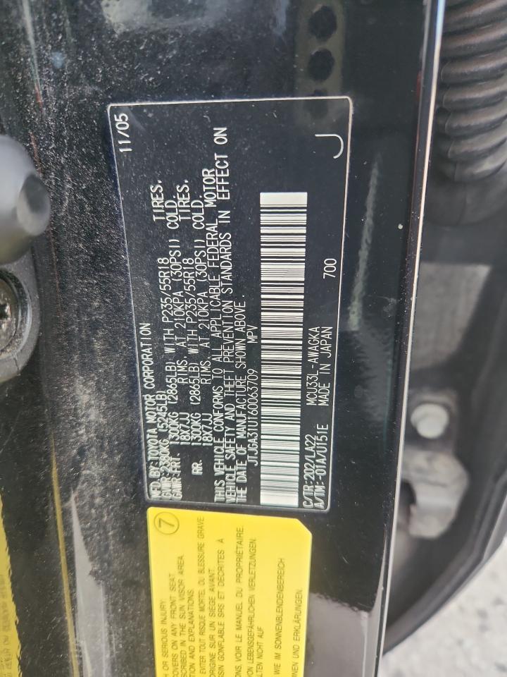 2006 Lexus Rx 330 VIN: JTJGA31U160063709 Lot: 90720335