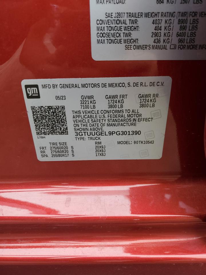2023 GMC Sierra K1500 Denali VIN: 3GTUUGEL9PG301390 Lot: 82226115