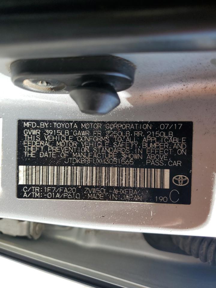 2017 Toyota Prius VIN: JTDKBRFUXH3051565 Lot: 82158125