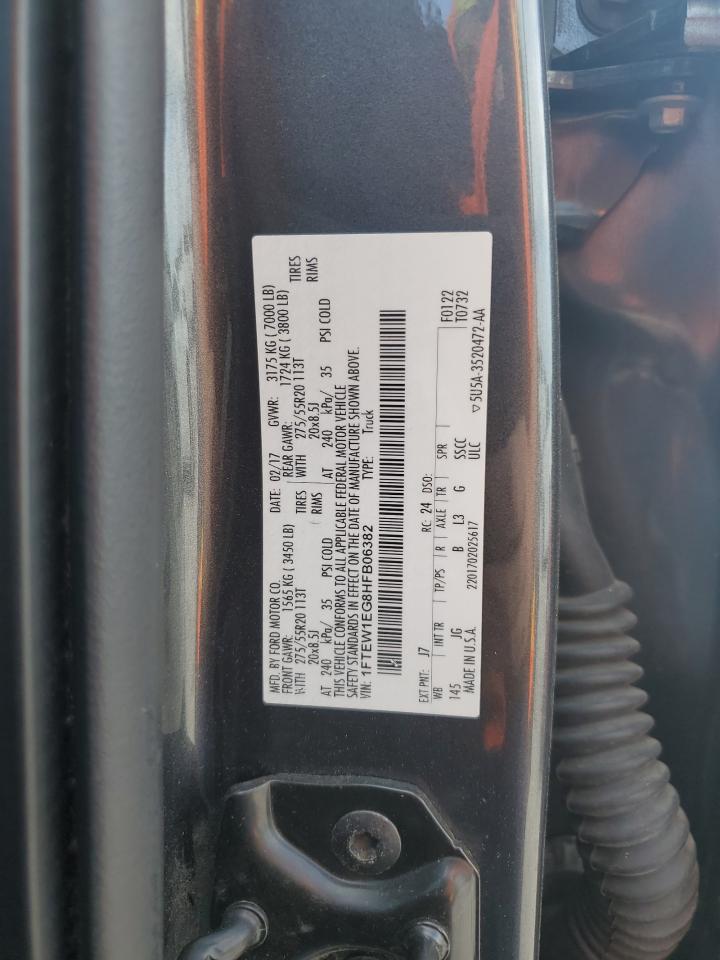 2017 Ford F150 Supercrew VIN: 1FTEW1EG8HFB06382 Lot: 85886695