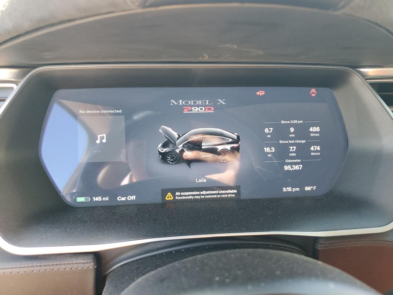 2016 Tesla Model X VIN: 5YJXCBE45GF015876 Lot: 90136305