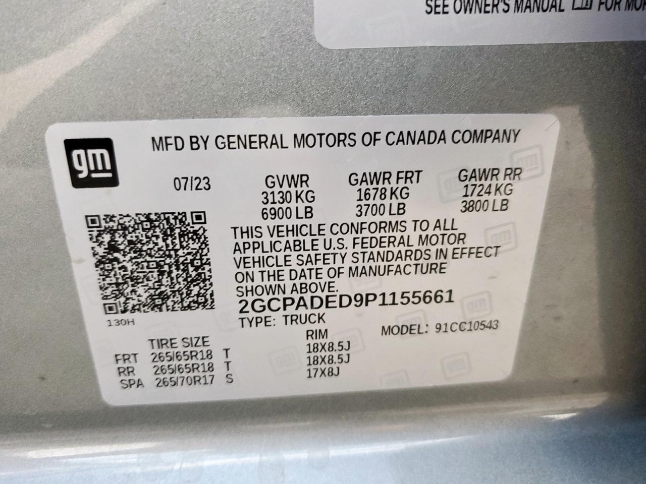 2023 Chevrolet Silverado C1500 Rst VIN: 2GCPADED9P1155661 Lot: 86098855