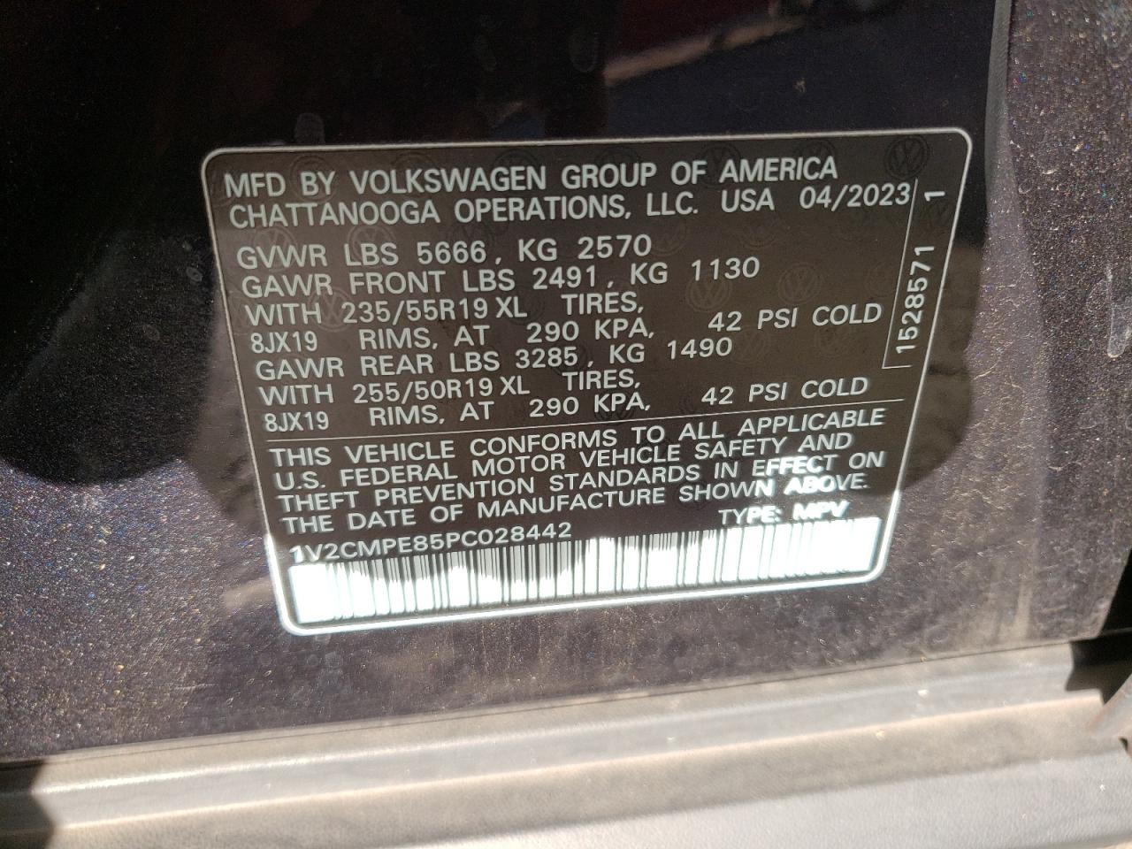 2023 Volkswagen Id.4 Pro VIN: 1V2CMPE85PC028442 Lot: 85935835