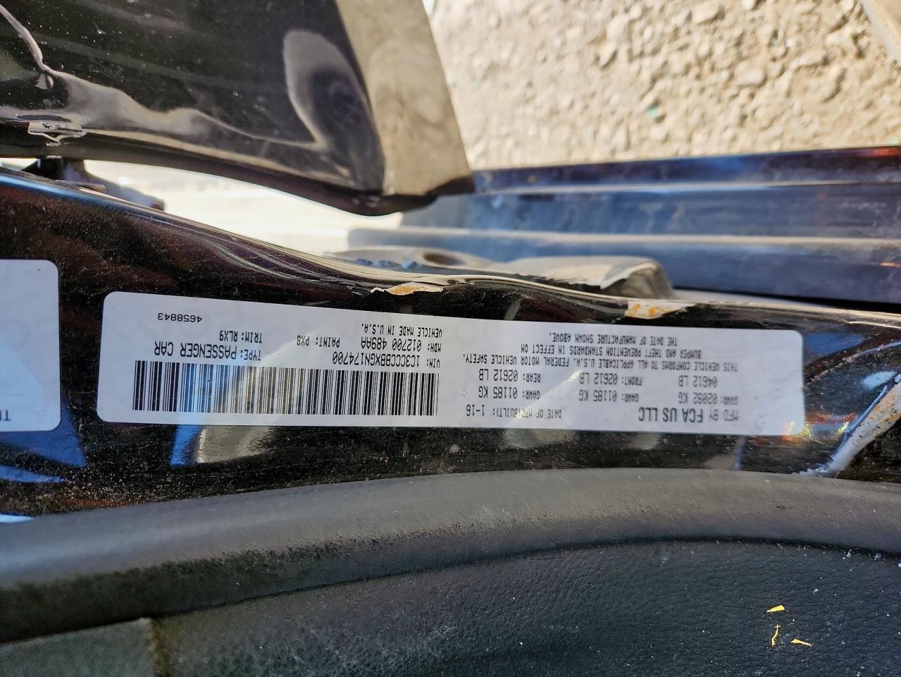 2016 Chrysler 200 S VIN: 1C3CCCBBXGN174700 Lot: 82754515