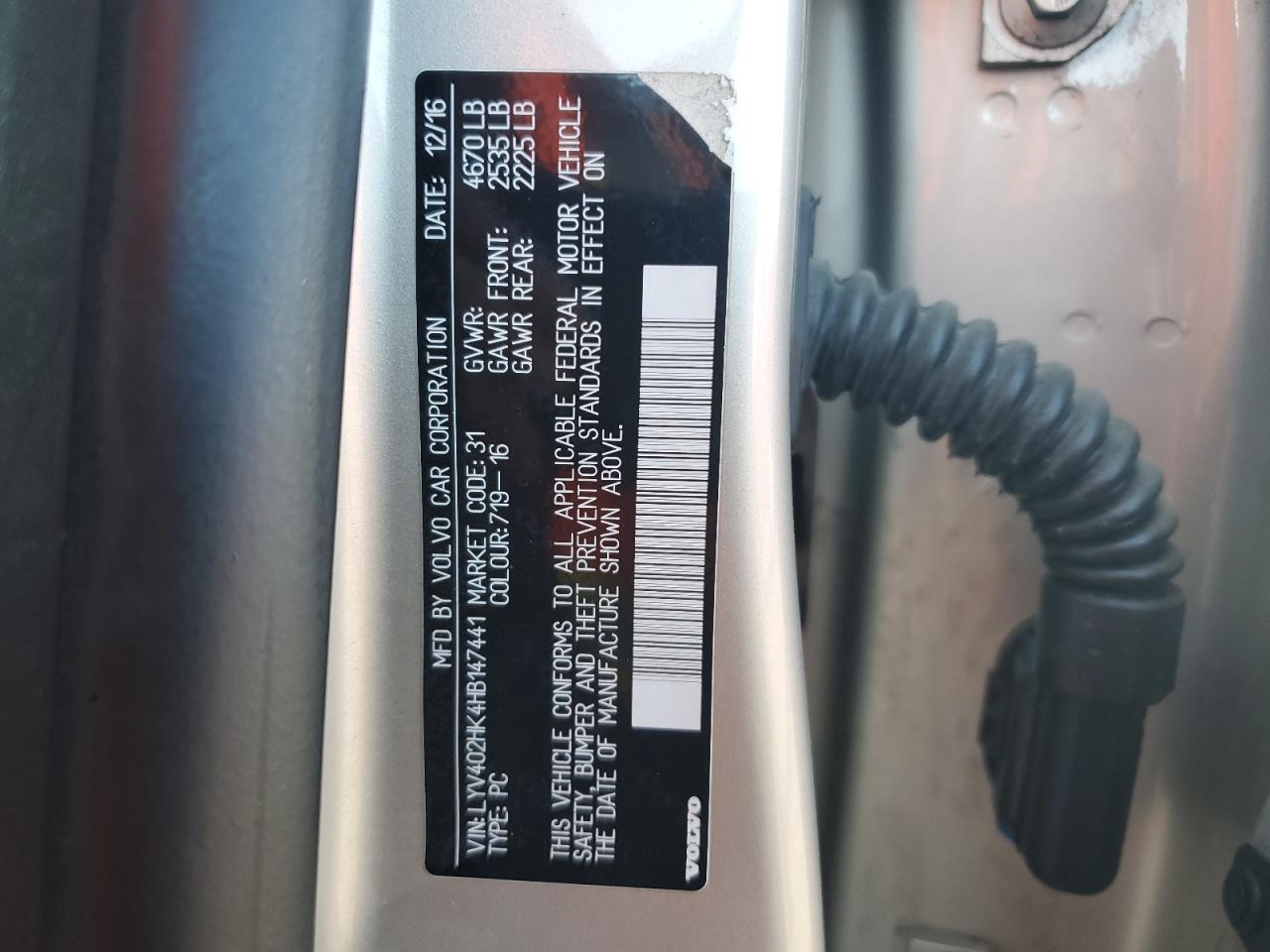 2017 Volvo S60 Premier VIN: LYV402HK4HB147441 Lot: 82191015