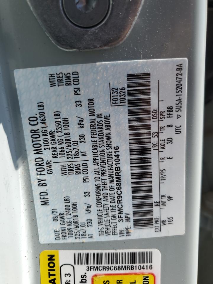 2021 Ford Bronco Sport Outer Banks VIN: 3FMCR9C68MRB10416 Lot: 70902794