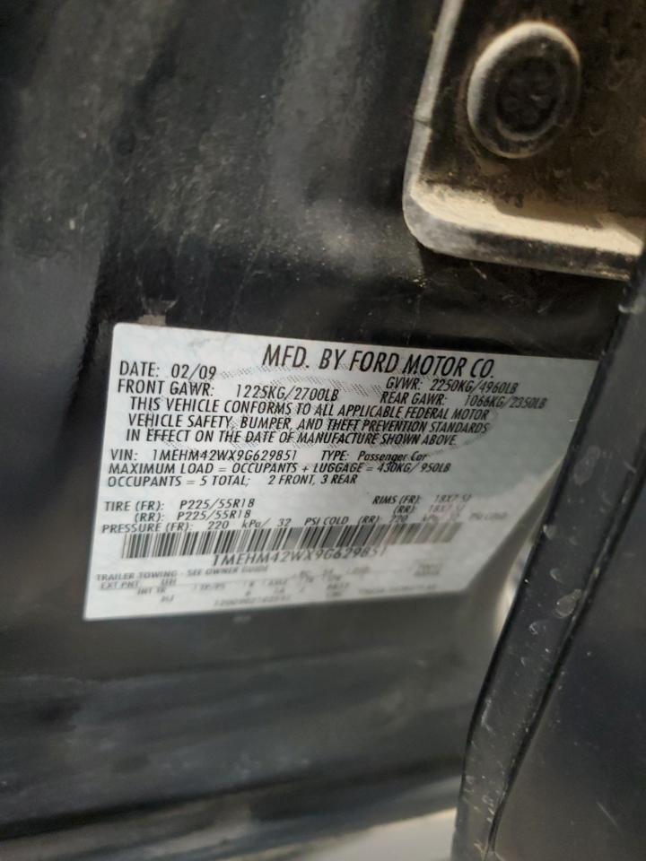 2009 Mercury Sable Premier VIN: 1MEHM42WX9G629851 Lot: 85724085