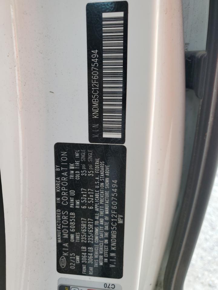 2015 Kia Sedona Lx VIN: KNDMB5C12F6075494 Lot: 85331105