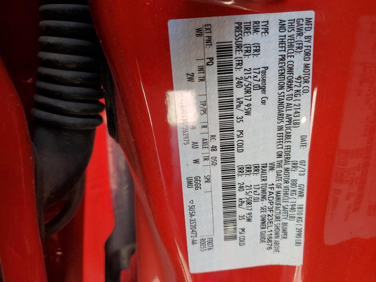 2014 Ford Focus Se VIN: 1FADP3F23EL116876 Lot: 82143325