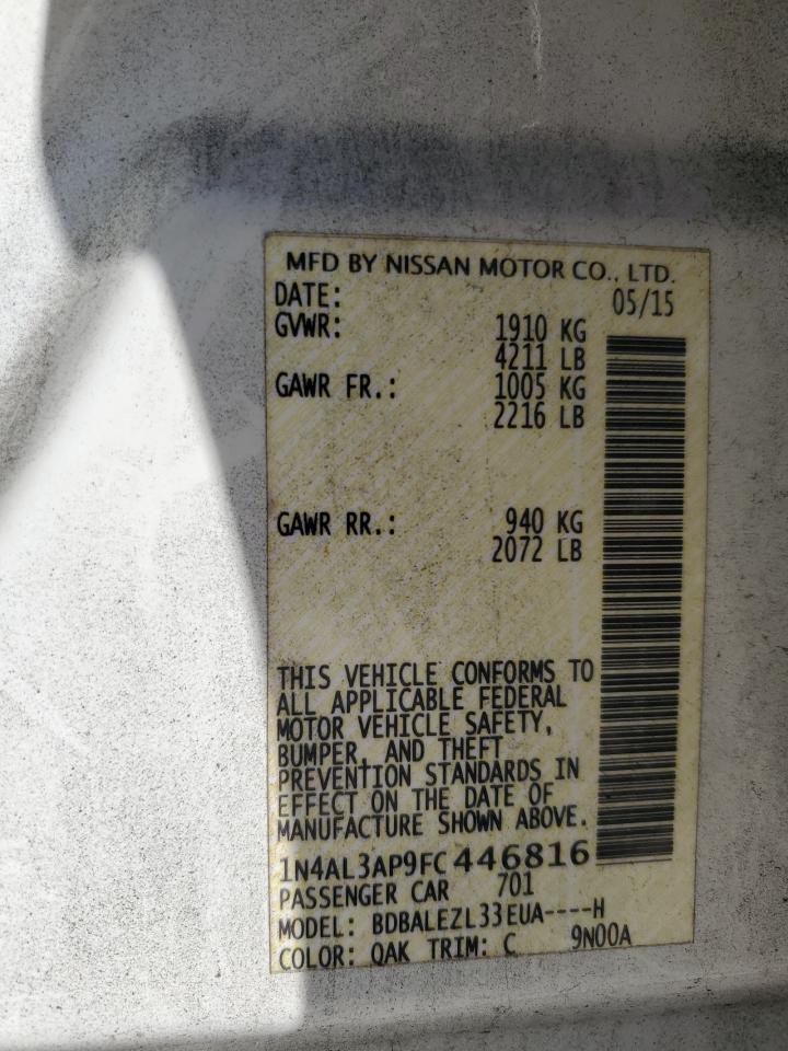 2018 Nissan Maxima 3.5S VIN: 1N4AL3AP9FC446816 Lot: 90980435